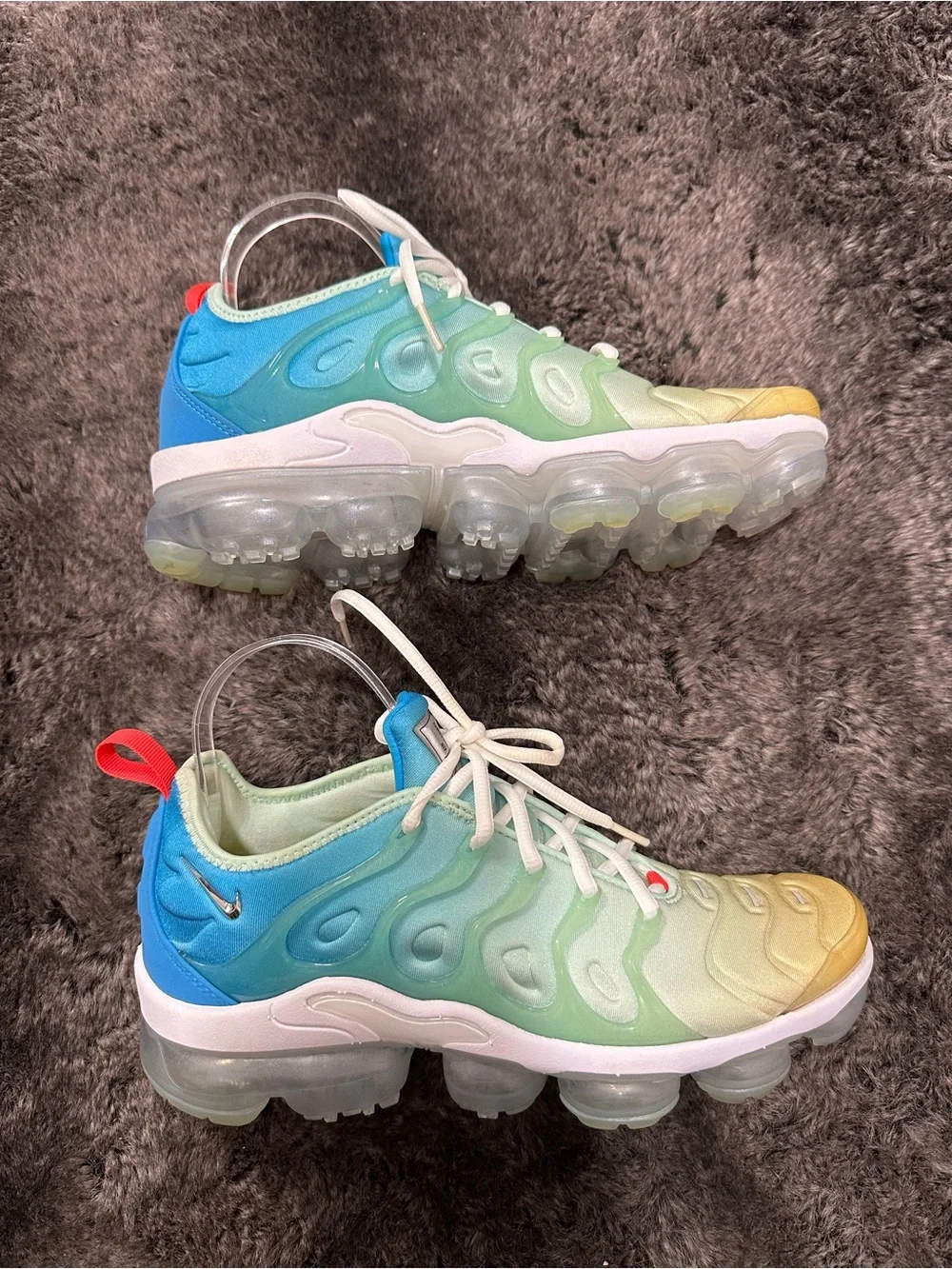 Nike Mint Foam Laser Blue Yellow Air Vapormax Plus Sneaker Sz 8.5 Streetwear